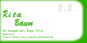 rita baun business card